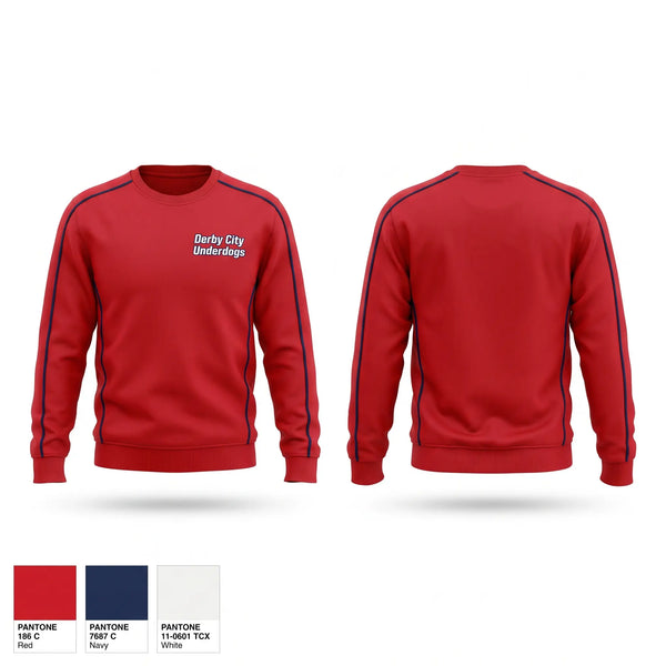 Crew Neck Sweatshirt, Derby City Underdogs, Baseball, Teamtime, Team time, sublimation, custom sports apparel, team uniforms, spirit wear, spiritwear, sports uniforms, custom shirts, team store, custom team store, fundraiser sports, apparel fundraiser