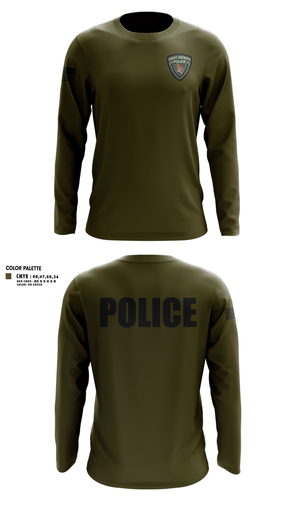 Long Sleeve Performance Shirt, Ohkay Owingeh Police Department, Police, Teamtime, Team time, sublimation, custom sports apparel, team uniforms, spirit wear, spiritwear, sports uniforms, custom shirts, team store, custom team store, fundraiser sports, apparel fundraiser