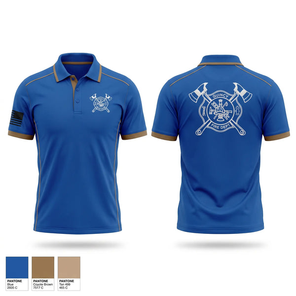 Short Sleeve Performance Polo, Quincy fire department, Fire Department, Teamtime, Team time, sublimation, custom sports apparel, team uniforms, spirit wear, spiritwear, sports uniforms, custom shirts, team store, custom team store, fundraiser sports, apparel fundraiser