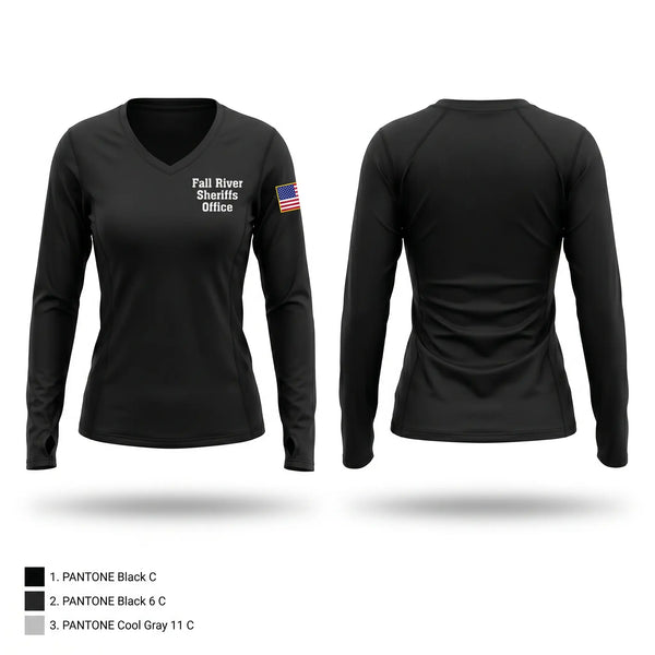 Womens Long Sleeve Vneck Shirt, Fall River Sheriffs Office, Police, Teamtime, Team time, sublimation, custom sports apparel, team uniforms, spirit wear, spiritwear, sports uniforms, custom shirts, team store, custom team store, fundraiser sports, apparel fundraiser