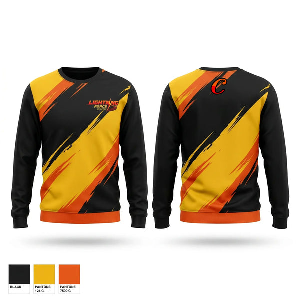 Crew Neck Sweatshirt, Lightning Force Athletics, Track & Field, Teamtime, Team time, sublimation, custom sports apparel, team uniforms, spirit wear, spiritwear, sports uniforms, custom shirts, team store, custom team store, fundraiser sports, apparel fundraiser