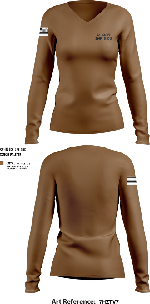 Womens Long Sleeve Vneck Shirt, 2-327 inf reg, , Teamtime, Team time, sublimation, custom sports apparel, team uniforms, spirit wear, spiritwear, sports uniforms, custom shirts, team store, custom team store, fundraiser sports, apparel fundraiser