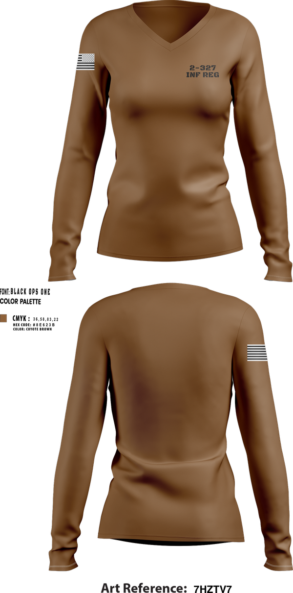 Womens Long Sleeve Vneck Shirt, 2-327 inf reg, , Teamtime, Team time, sublimation, custom sports apparel, team uniforms, spirit wear, spiritwear, sports uniforms, custom shirts, team store, custom team store, fundraiser sports, apparel fundraiser