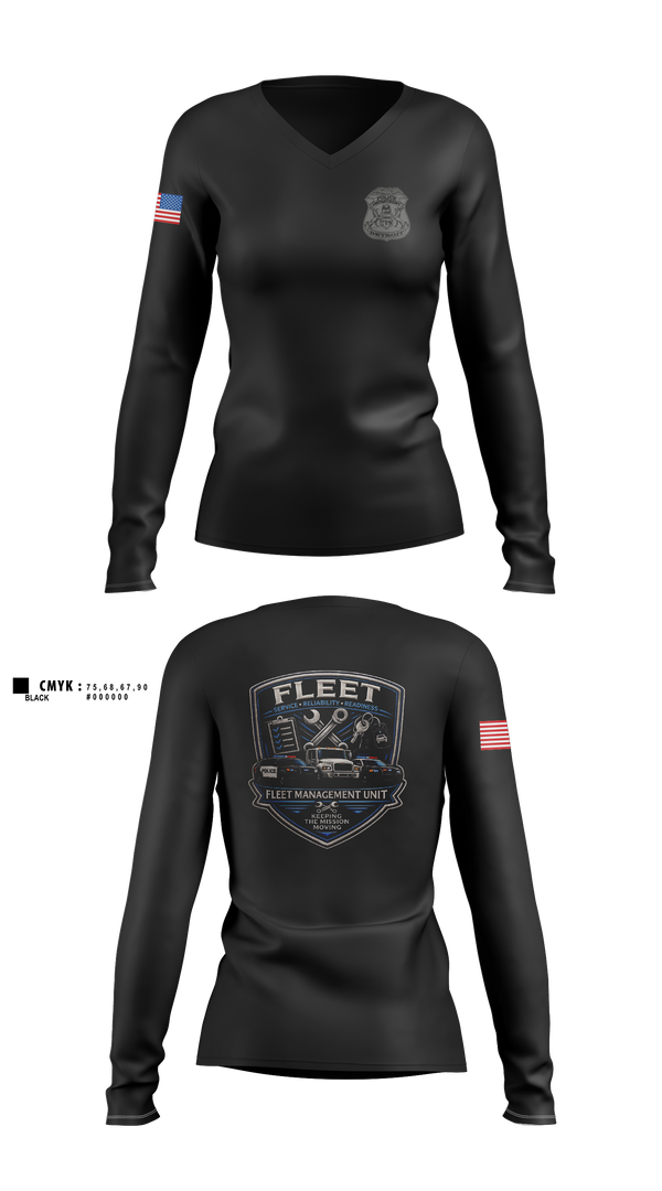 Womens Long Sleeve Vneck Shirt, Fleet, Police, Teamtime, Team time, sublimation, custom sports apparel, team uniforms, spirit wear, spiritwear, sports uniforms, custom shirts, team store, custom team store, fundraiser sports, apparel fundraiser