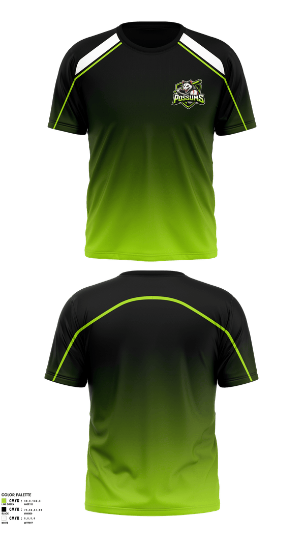 Short Sleeve Performance Shirt, Possums, Baseball, Teamtime, Team time, sublimation, custom sports apparel, team uniforms, spirit wear, spiritwear, sports uniforms, custom shirts, team store, custom team store, fundraiser sports, apparel fundraiser