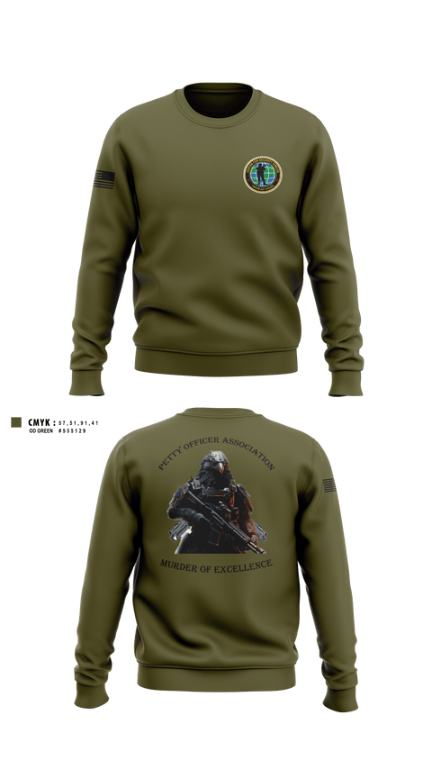 Crew Neck Sweatshirt, Center for Security Forces Detachment Chesapeake, Navy, Teamtime, Team time, sublimation, custom sports apparel, team uniforms, spirit wear, spiritwear, sports uniforms, custom shirts, team store, custom team store, fundraiser sports, apparel fundraiser