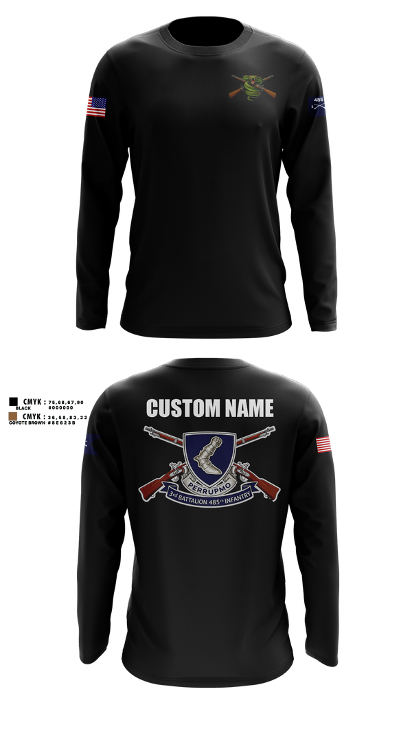 Long Sleeve Performance Shirt, 3/485th IN BN VIPERS, Army, Teamtime, Team time, sublimation, custom sports apparel, team uniforms, spirit wear, spiritwear, sports uniforms, custom shirts, team store, custom team store, fundraiser sports, apparel fundraiser