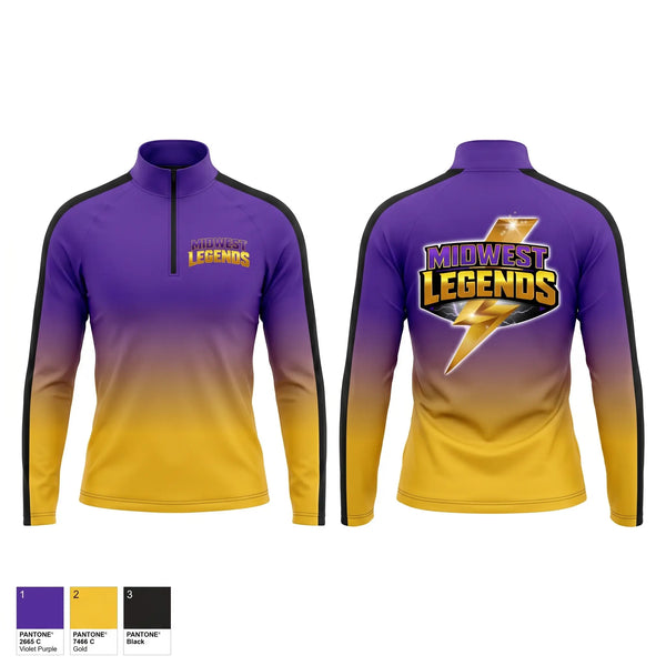 Quarter Zip Jacket, Midwest Legends Cheer, Cheer, Teamtime, Team time, sublimation, custom sports apparel, team uniforms, spirit wear, spiritwear, sports uniforms, custom shirts, team store, custom team store, fundraiser sports, apparel fundraiser
