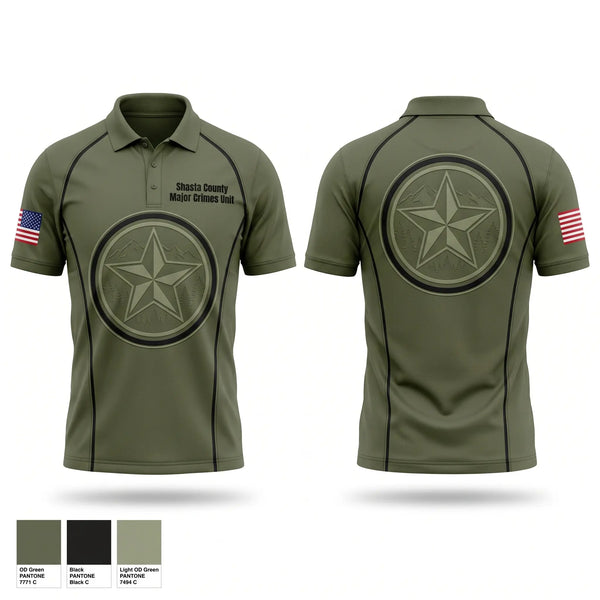 Short Sleeve Performance Polo, Shasta County Major Crimes Unit, Police, Teamtime, Team time, sublimation, custom sports apparel, team uniforms, spirit wear, spiritwear, sports uniforms, custom shirts, team store, custom team store, fundraiser sports, apparel fundraiser