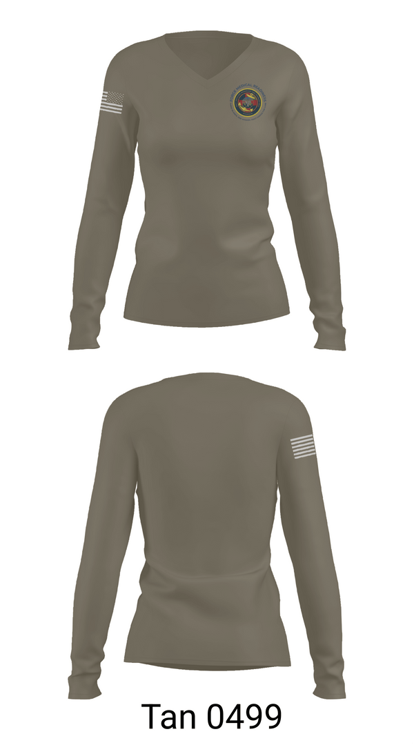 Womens Long Sleeve Vneck Shirt, NBHC Bahrain, Navy, Teamtime, Team time, sublimation, custom sports apparel, team uniforms, spirit wear, spiritwear, sports uniforms, custom shirts, team store, custom team store, fundraiser sports, apparel fundraiser