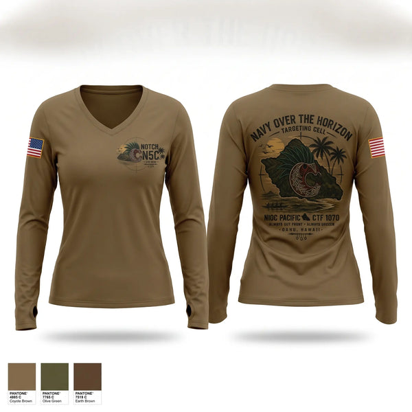 Womens Long Sleeve Vneck Shirt, NIOC PACIFIC N5C, Navy, Teamtime, Team time, sublimation, custom sports apparel, team uniforms, spirit wear, spiritwear, sports uniforms, custom shirts, team store, custom team store, fundraiser sports, apparel fundraiser