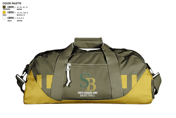 Duffle Bag, Santa Barbara Dons, Men's Basketball, Teamtime, Team time, sublimation, custom sports apparel, team uniforms, spirit wear, spiritwear, sports uniforms, custom shirts, team store, custom team store, fundraiser sports, apparel fundraiser