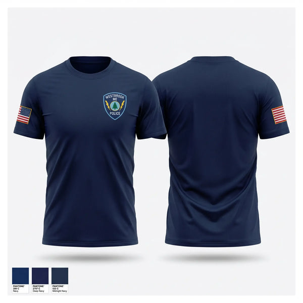 Short Sleeve Performance Shirt, Westbrook Police, Police, Teamtime, Team time, sublimation, custom sports apparel, team uniforms, spirit wear, spiritwear, sports uniforms, custom shirts, team store, custom team store, fundraiser sports, apparel fundraiser