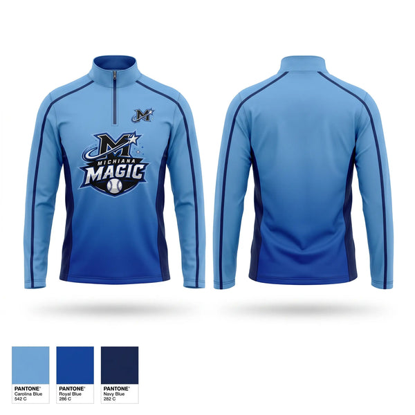 Quarter Zip Jacket, Michiana Magic, Baseball, Teamtime, Team time, sublimation, custom sports apparel, team uniforms, spirit wear, spiritwear, sports uniforms, custom shirts, team store, custom team store, fundraiser sports, apparel fundraiser