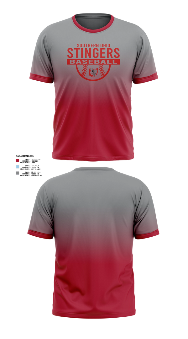 Short Sleeve Performance Shirt, Southern Ohio Stingers, Baseball, Teamtime, Team time, sublimation, custom sports apparel, team uniforms, spirit wear, spiritwear, sports uniforms, custom shirts, team store, custom team store, fundraiser sports, apparel fundraiser