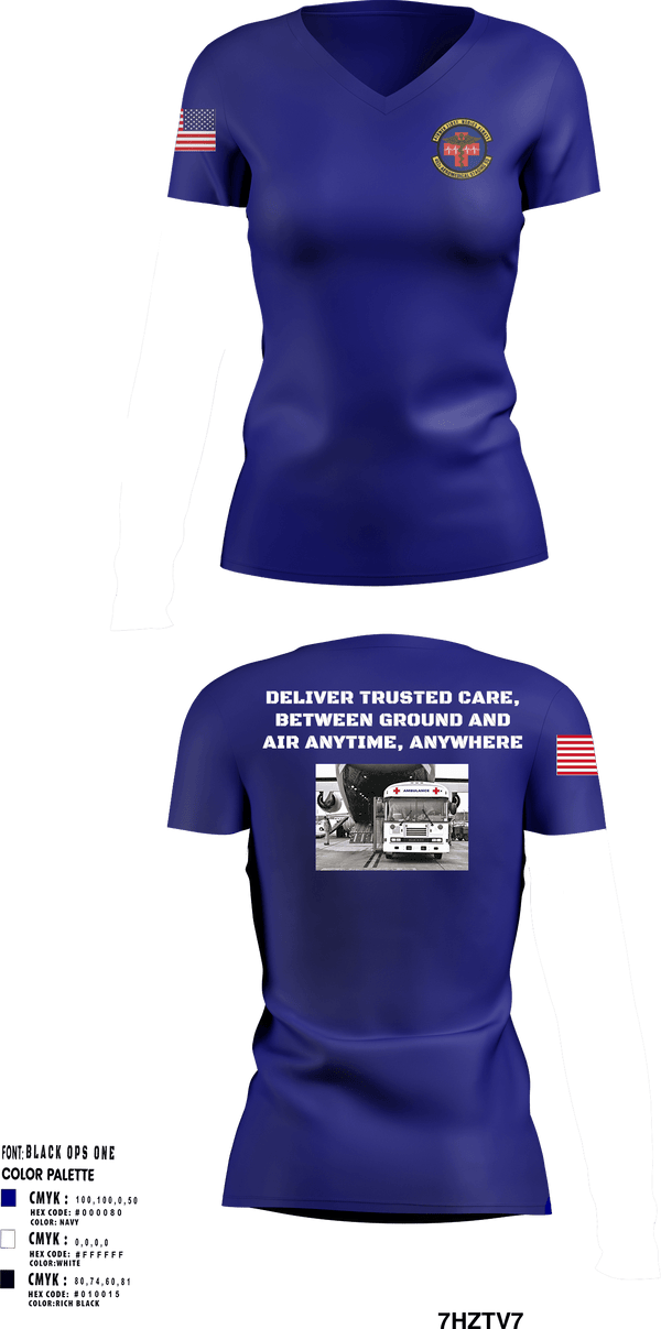 Women's Short Sleeve Vneck Shirt, 452d Aeromedical Staging Squadron, Air Force, Teamtime, Team time, sublimation, custom sports apparel, team uniforms, spirit wear, spiritwear, sports uniforms, custom shirts, team store, custom team store, fundraiser sports, apparel fundraiser