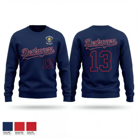 Crew Neck Sweatshirt, Destroyers, Softball, Teamtime, Team time, sublimation, custom sports apparel, team uniforms, spirit wear, spiritwear, sports uniforms, custom shirts, team store, custom team store, fundraiser sports, apparel fundraiser