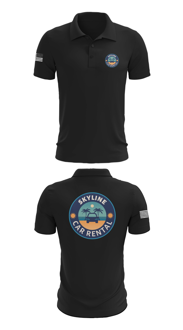 Short Sleeve Performance Polo, Skyline Car Rental, Men's Basketball, Teamtime, Team time, sublimation, custom sports apparel, team uniforms, spirit wear, spiritwear, sports uniforms, custom shirts, team store, custom team store, fundraiser sports, apparel fundraiser