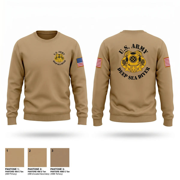 Crew Neck Sweatshirt, 7th Engineer Dive Detachment, Army, Teamtime, Team time, sublimation, custom sports apparel, team uniforms, spirit wear, spiritwear, sports uniforms, custom shirts, team store, custom team store, fundraiser sports, apparel fundraiser