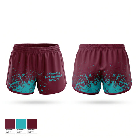 Womens Shorts, Kahneeta Hot Springs Resort, , Teamtime, Team time, sublimation, custom sports apparel, team uniforms, spirit wear, spiritwear, sports uniforms, custom shirts, team store, custom team store, fundraiser sports, apparel fundraiser