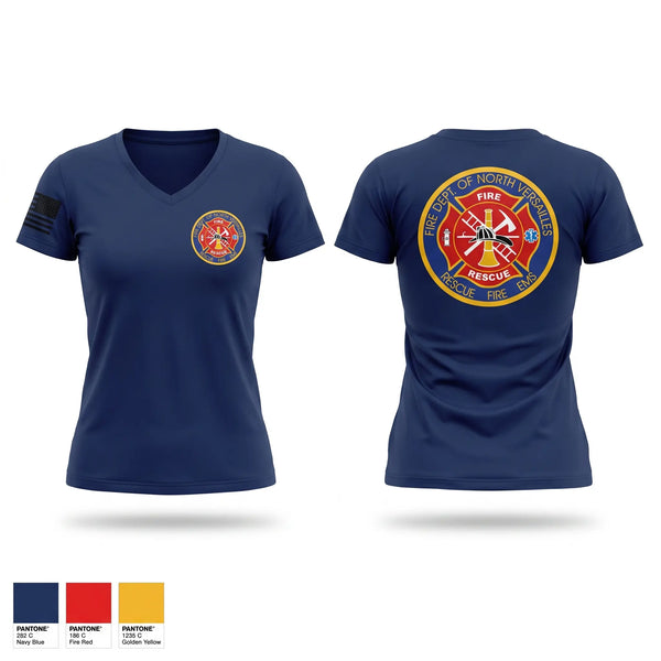 Womens Short Sleeve Vneck Shirt, FDNV FIRE & RESCUE 213, Fire Department, Teamtime, Team time, sublimation, custom sports apparel, team uniforms, spirit wear, spiritwear, sports uniforms, custom shirts, team store, custom team store, fundraiser sports, apparel fundraiser