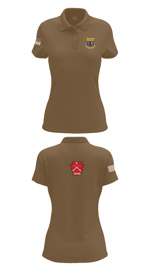 Womens Short Sleeve Performance Polo, A co 1/109, National Guard, Teamtime, Team time, sublimation, custom sports apparel, team uniforms, spirit wear, spiritwear, sports uniforms, custom shirts, team store, custom team store, fundraiser sports, apparel fundraiser