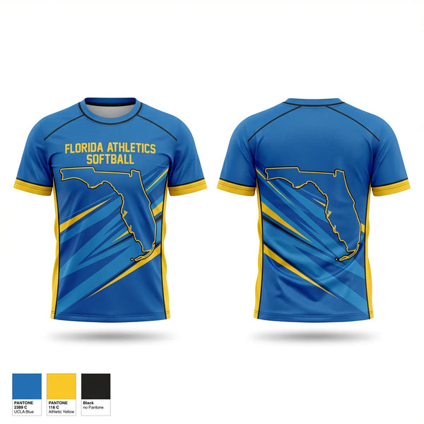 Soft Poly Tee Cotton Like Feel, Florida Athletics Softball, Softball, Teamtime, Team time, sublimation, custom sports apparel, team uniforms, spirit wear, spiritwear, sports uniforms, custom shirts, team store, custom team store, fundraiser sports, apparel fundraiser