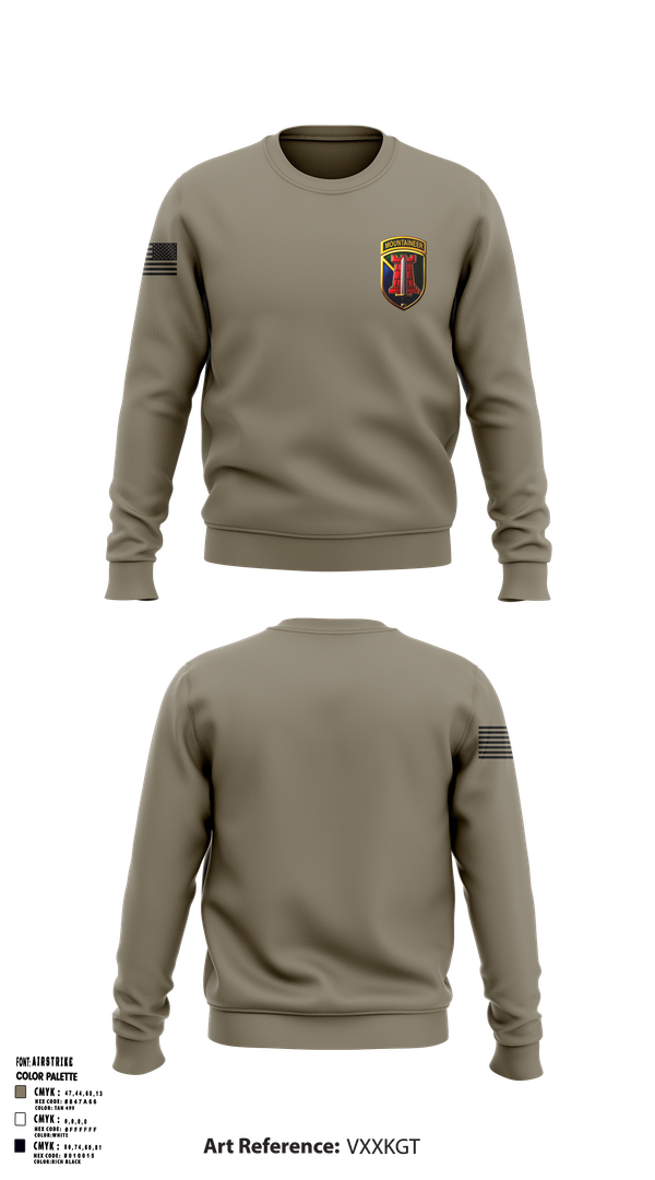 Crew Neck Sweatshirt, 204th MEB Mountaineers, Army, Teamtime, Team time, sublimation, custom sports apparel, team uniforms, spirit wear, spiritwear, sports uniforms, custom shirts, team store, custom team store, fundraiser sports, apparel fundraiser