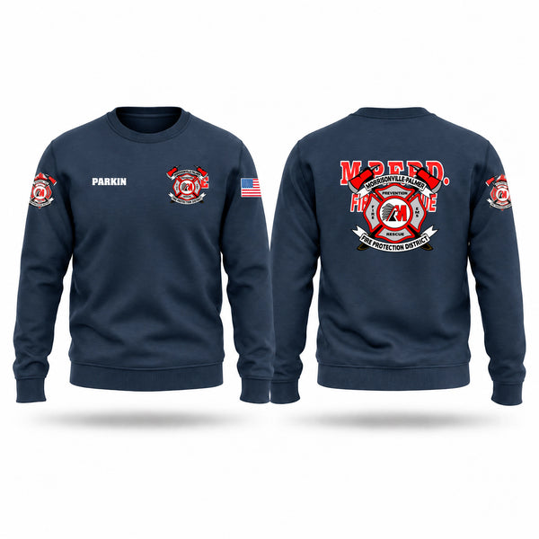 Crew Neck Sweatshirt, Morrisonville Palmer Fire Protection District, Fire Department, Teamtime, Team time, sublimation, custom sports apparel, team uniforms, spirit wear, spiritwear, sports uniforms, custom shirts, team store, custom team store, fundraiser sports, apparel fundraiser