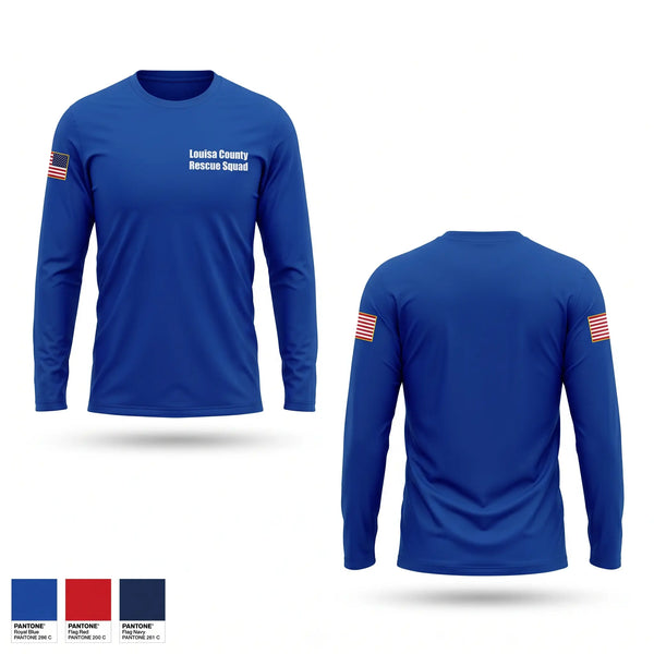 Long Sleeve Performance Shirt, Louisa County Rescue Squad, EMS/EMT, Teamtime, Team time, sublimation, custom sports apparel, team uniforms, spirit wear, spiritwear, sports uniforms, custom shirts, team store, custom team store, fundraiser sports, apparel fundraiser