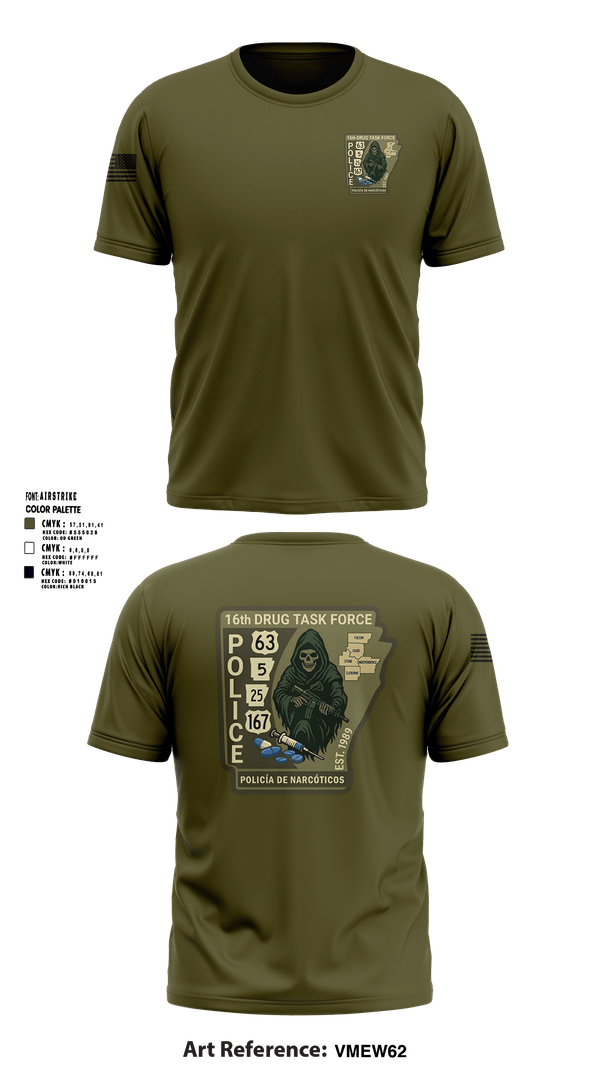 Short Sleeve Performance Shirt, 16th Drug Task Force, Police, Teamtime, Team time, sublimation, custom sports apparel, team uniforms, spirit wear, spiritwear, sports uniforms, custom shirts, team store, custom team store, fundraiser sports, apparel fundraiser