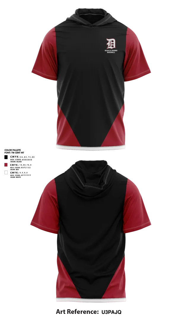 Short Sleeve Performance Shirt with hood, DeKalb Barons Baseball, Baseball, Teamtime, Team time, sublimation, custom sports apparel, team uniforms, spirit wear, spiritwear, sports uniforms, custom shirts, team store, custom team store, fundraiser sports, apparel fundraiser