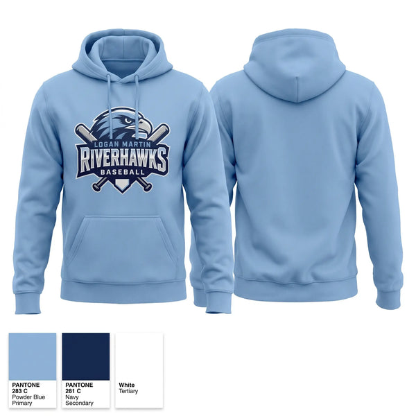 Hoodie, Logan Martin Riverhawks, Baseball, Teamtime, Team time, sublimation, custom sports apparel, team uniforms, spirit wear, spiritwear, sports uniforms, custom shirts, team store, custom team store, fundraiser sports, apparel fundraiser