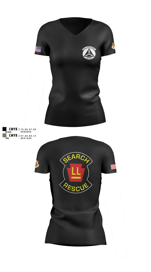 Womens Short Sleeve Vneck Shirt, Wicomico Composite Squadron, Air Force, Teamtime, Team time, sublimation, custom sports apparel, team uniforms, spirit wear, spiritwear, sports uniforms, custom shirts, team store, custom team store, fundraiser sports, apparel fundraiser
