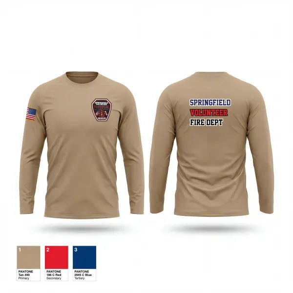 Long Sleeve Performance Shirt, Springfield Volunteer Fire Dept., Fire Department, Teamtime, Team time, sublimation, custom sports apparel, team uniforms, spirit wear, spiritwear, sports uniforms, custom shirts, team store, custom team store, fundraiser sports, apparel fundraiser