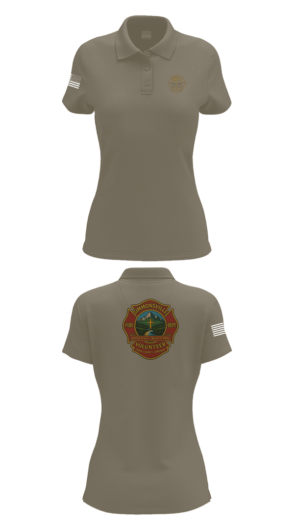 Womens Short Sleeve Performance Polo, Simmonsville VFD, , Teamtime, Team time, sublimation, custom sports apparel, team uniforms, spirit wear, spiritwear, sports uniforms, custom shirts, team store, custom team store, fundraiser sports, apparel fundraiser