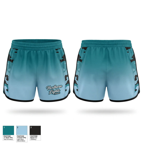 Womens Shorts, NL Amherst, Cheer, Teamtime, Team time, sublimation, custom sports apparel, team uniforms, spirit wear, spiritwear, sports uniforms, custom shirts, team store, custom team store, fundraiser sports, apparel fundraiser