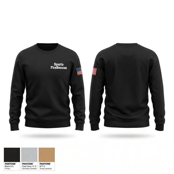 Crew Neck Sweatshirt, Sparta Fire/Rescue, Fire Department, Teamtime, Team time, sublimation, custom sports apparel, team uniforms, spirit wear, spiritwear, sports uniforms, custom shirts, team store, custom team store, fundraiser sports, apparel fundraiser