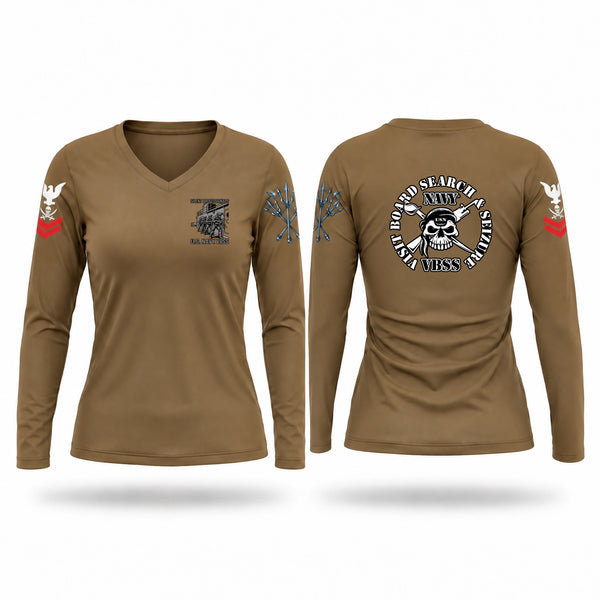 Womens Long Sleeve Vneck Shirt, VBSS, Navy, Teamtime, Team time, sublimation, custom sports apparel, team uniforms, spirit wear, spiritwear, sports uniforms, custom shirts, team store, custom team store, fundraiser sports, apparel fundraiser