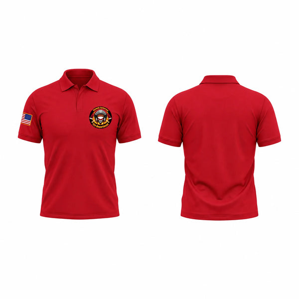 Short Sleeve Performance Polo, Quanah volunteer fire department, Fire Department, Teamtime, Team time, sublimation, custom sports apparel, team uniforms, spirit wear, spiritwear, sports uniforms, custom shirts, team store, custom team store, fundraiser sports, apparel fundraiser