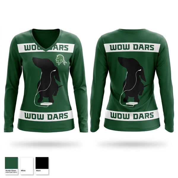 Womens Long Sleeve Vneck Shirt, Watriors, Men's Basketball, Teamtime, Team time, sublimation, custom sports apparel, team uniforms, spirit wear, spiritwear, sports uniforms, custom shirts, team store, custom team store, fundraiser sports, apparel fundraiser