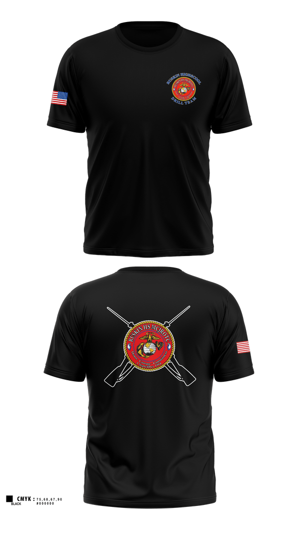 Short Sleeve Performance Shirt, Ruskin Highschool MCJROTC drill team, Marines, Teamtime, Team time, sublimation, custom sports apparel, team uniforms, spirit wear, spiritwear, sports uniforms, custom shirts, team store, custom team store, fundraiser sports, apparel fundraiser