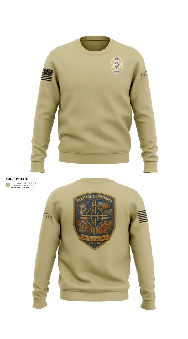Crew Neck Sweatshirt, Heritage Companies Security Services Division, , Teamtime, Team time, sublimation, custom sports apparel, team uniforms, spirit wear, spiritwear, sports uniforms, custom shirts, team store, custom team store, fundraiser sports, apparel fundraiser