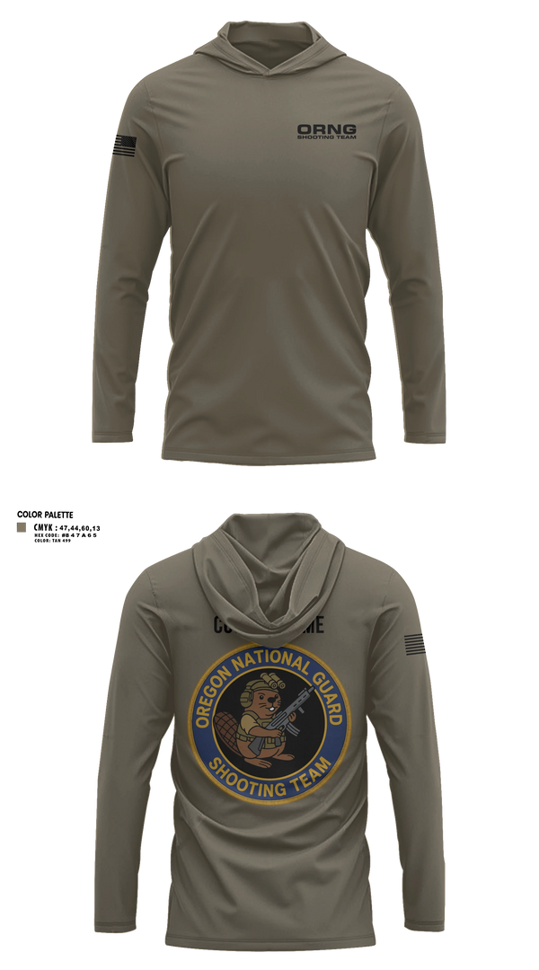 Long Sleeve Performance Shirt with hood, Oregon national guard shooting team, Army, Teamtime, Team time, sublimation, custom sports apparel, team uniforms, spirit wear, spiritwear, sports uniforms, custom shirts, team store, custom team store, fundraiser sports, apparel fundraiser