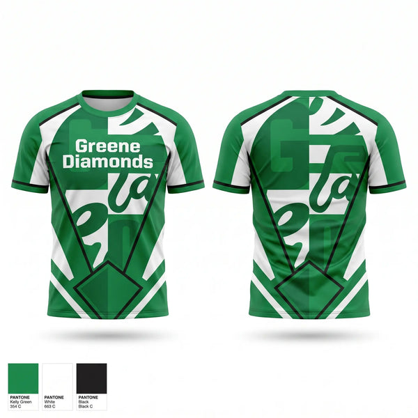 Soft Poly Tee Cotton Like Feel, Greene Diamonds, Softball, Teamtime, Team time, sublimation, custom sports apparel, team uniforms, spirit wear, spiritwear, sports uniforms, custom shirts, team store, custom team store, fundraiser sports, apparel fundraiser