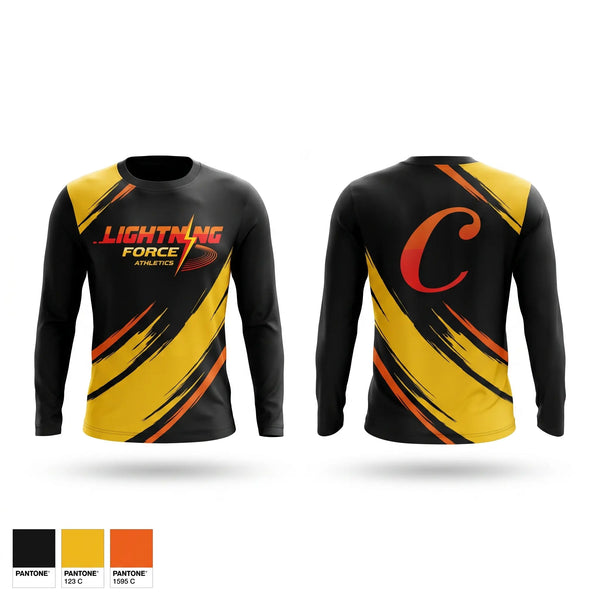 Long Sleeve Performance Shirt, Lightning Force Athletics, Track & Field, Teamtime, Team time, sublimation, custom sports apparel, team uniforms, spirit wear, spiritwear, sports uniforms, custom shirts, team store, custom team store, fundraiser sports, apparel fundraiser