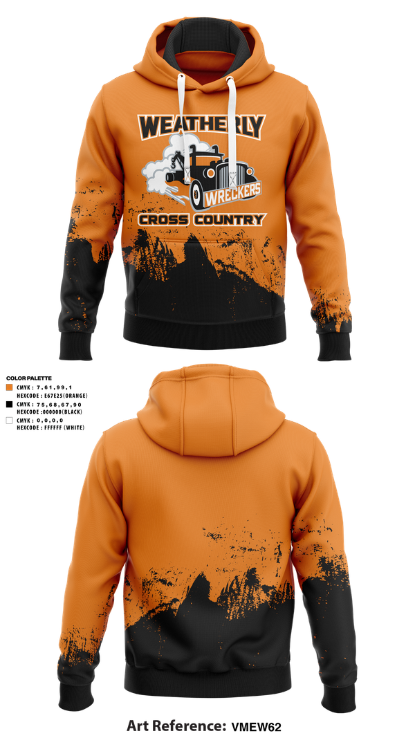 Hoodie, Weatherly Wreckers Cross Country, Cross Country, Teamtime, Team time, sublimation, custom sports apparel, team uniforms, spirit wear, spiritwear, sports uniforms, custom shirts, team store, custom team store, fundraiser sports, apparel fundraiser