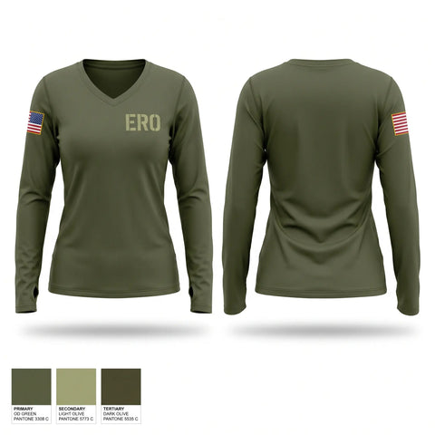 Womens Long Sleeve Vneck Shirt, ERO, Police, Teamtime, Team time, sublimation, custom sports apparel, team uniforms, spirit wear, spiritwear, sports uniforms, custom shirts, team store, custom team store, fundraiser sports, apparel fundraiser