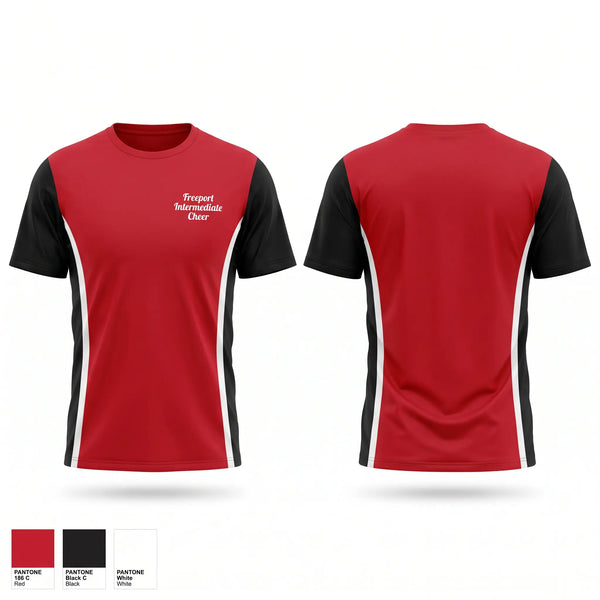 Short Sleeve Performance Shirt, Freeport Intermediate Cheer, Cheer, Teamtime, Team time, sublimation, custom sports apparel, team uniforms, spirit wear, spiritwear, sports uniforms, custom shirts, team store, custom team store, fundraiser sports, apparel fundraiser