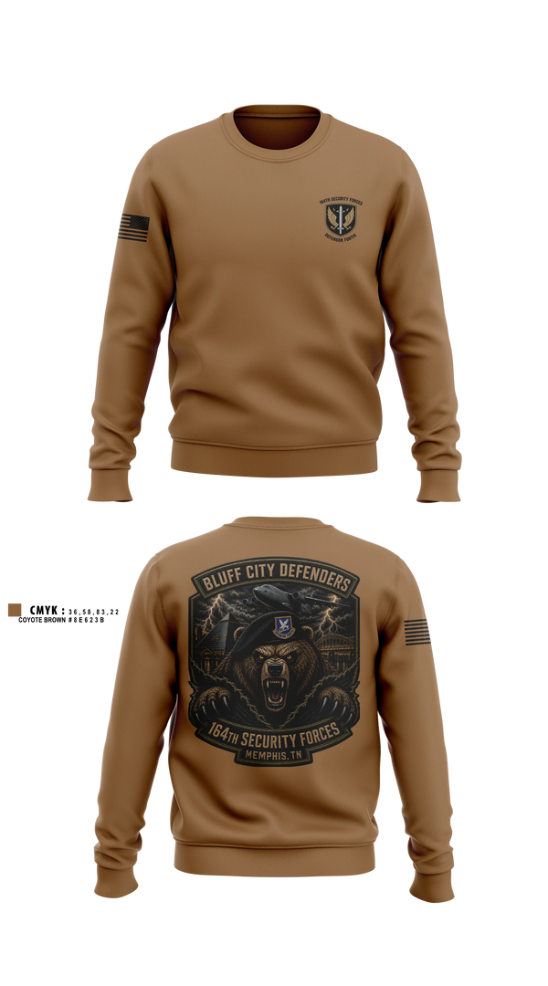 Crew Neck Sweatshirt, 164th security forces, Air Force, Teamtime, Team time, sublimation, custom sports apparel, team uniforms, spirit wear, spiritwear, sports uniforms, custom shirts, team store, custom team store, fundraiser sports, apparel fundraiser